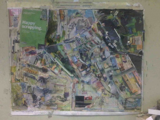 (unfinished) aerial rhythm (malaga, drawing 7) drawing/collage on paper, 40